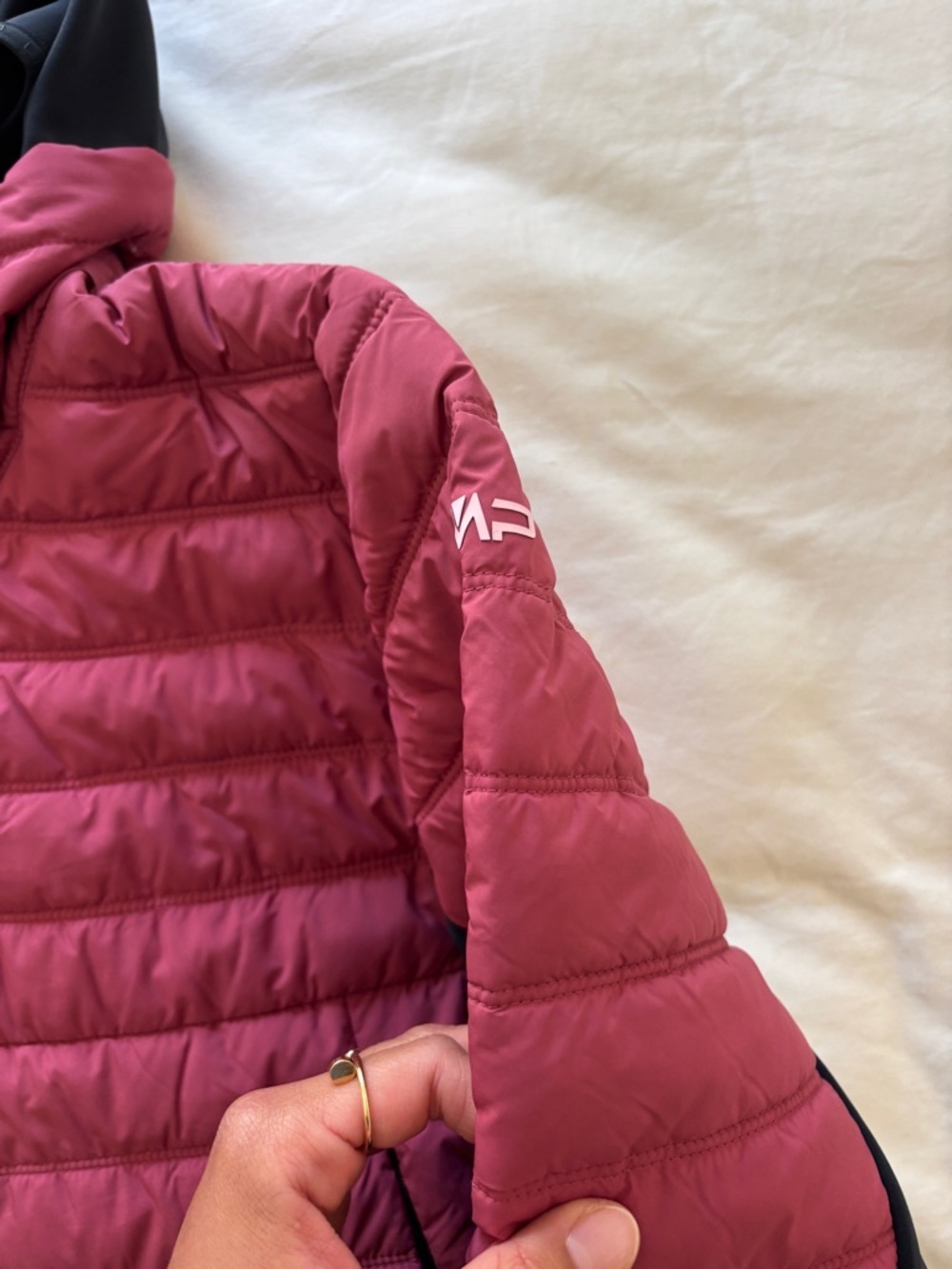CMP puffer jacket pink black peony Unlimitech women's hybrid jacket quilted - Picture 12 of 16